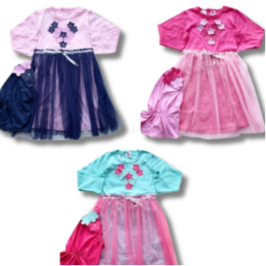 Baju Anak Perempuan Gamis Pakaian Muslim Flower Tutu 1,5-3 Tahun