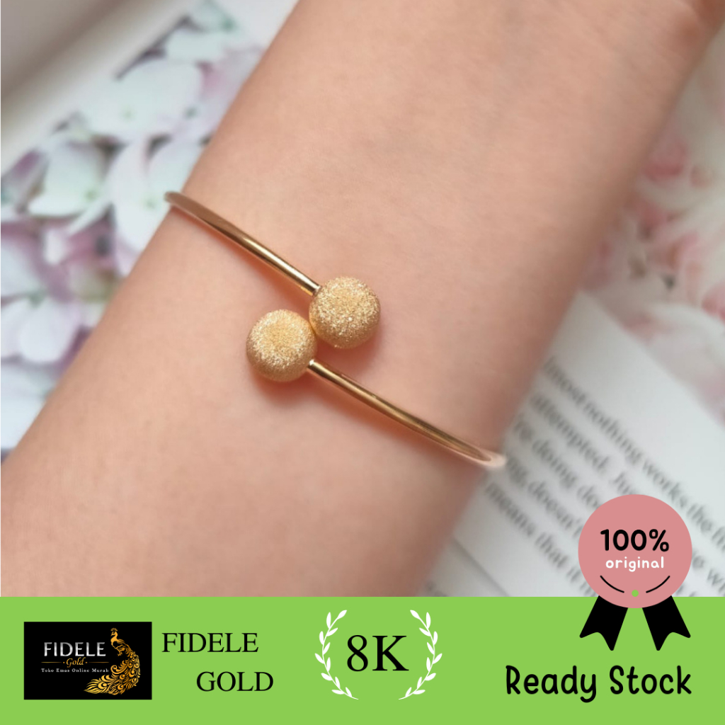 Gelang tinju bola doff spiral fashion gelang emas asli kadar muda 375 8k