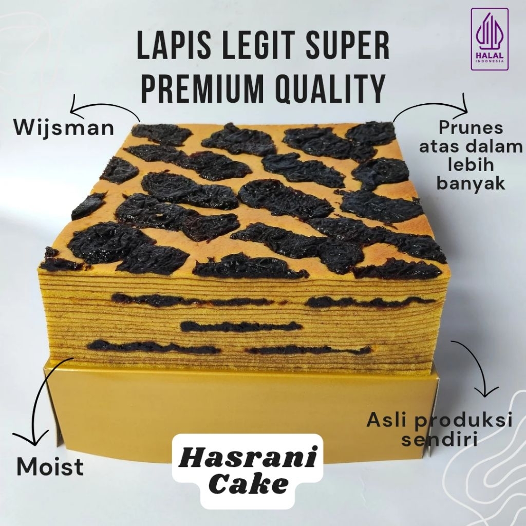 

Lapis Legit Full WIJSMAN 20x20 PRUNES 100% HALAL (KUALITAS SUPER)