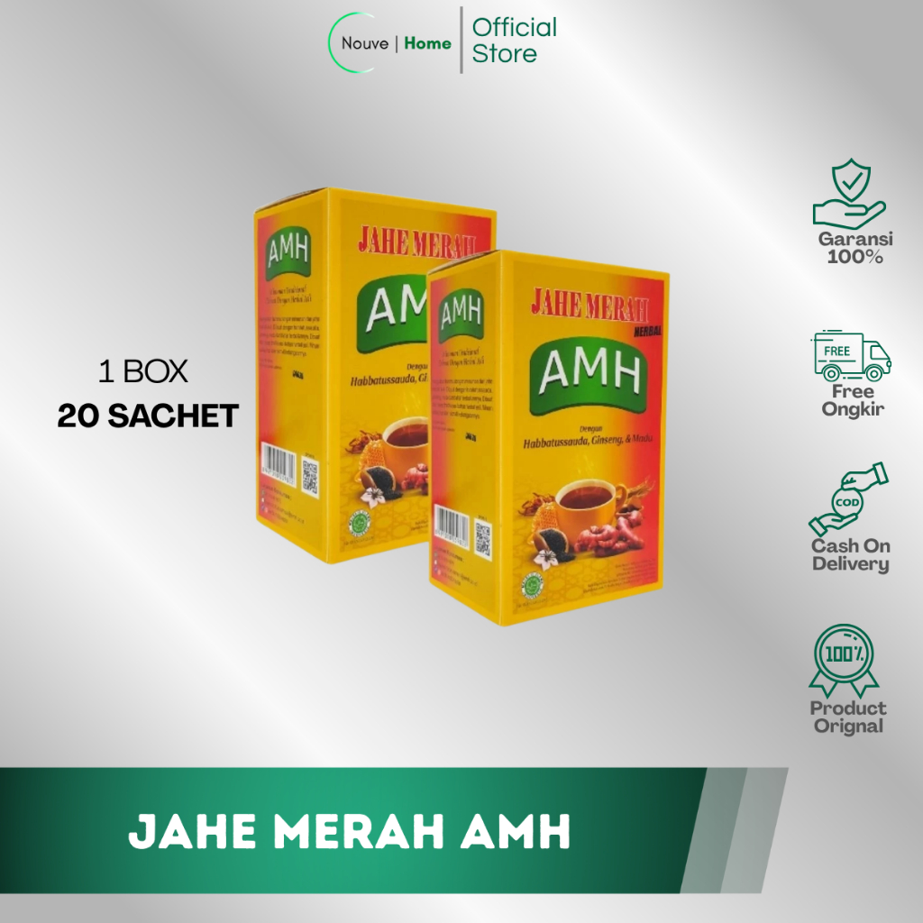 

JAHE MERAH HERBAL AMH - minuman herbal hangat | box isi 20 sachet | bantu jaga stamina & atasi masuk angin