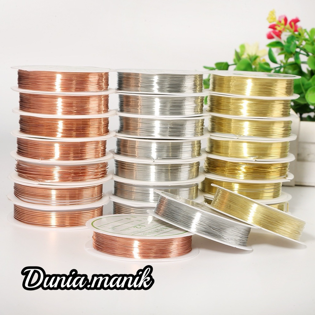1 Roll Kawat Tembaga Kawat Aksesoris Ukuran 0,3/0,4/0,5 Bahan Kerajinan DIY