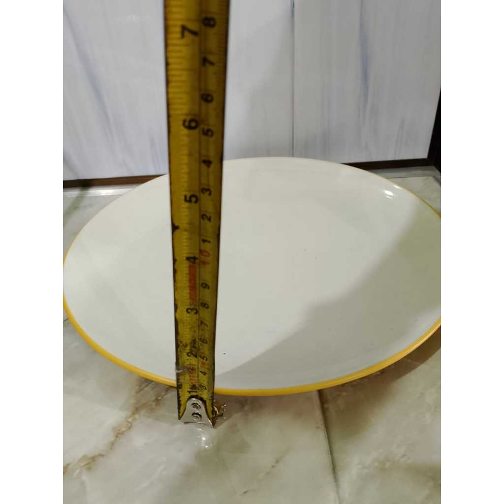 PIRING BULAT CEPER KUNING / PIRING KERAMIK