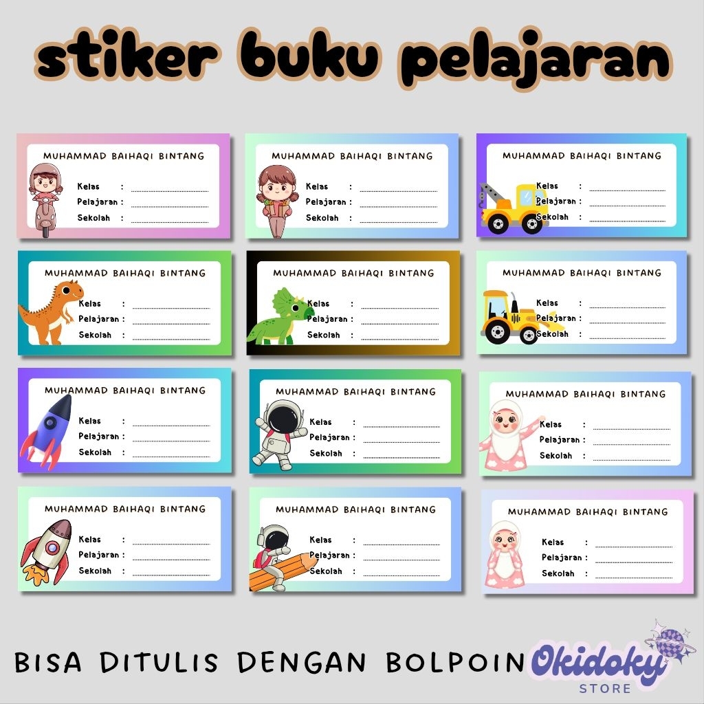 

Stiker buku pelajaran | Stiker nama buku pelajaran | stiker nama anak untuk buku