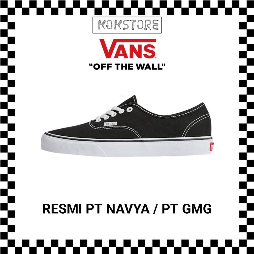 Vans Authentic Classic Black White Resmi Pt Navya /Pt GMG Original