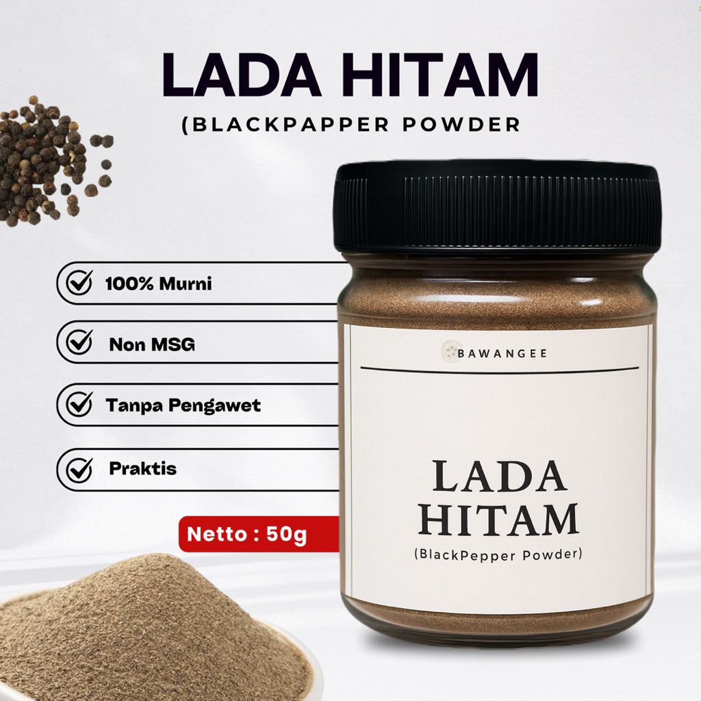 

Lada Hitam Bubuk - Merica Bumbu Rempah Asli Organik Murni 50gr