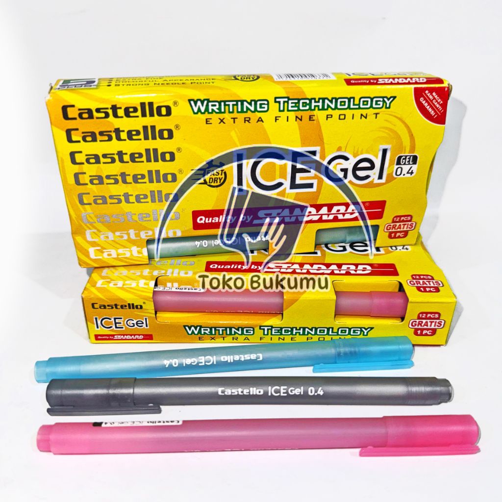 

Standard Pen Castello Ice Gel 0.4 Isi 12+1 Pcs / 1 Pack (Pulpen, Pena, Ballpoint, Alat Tulis)