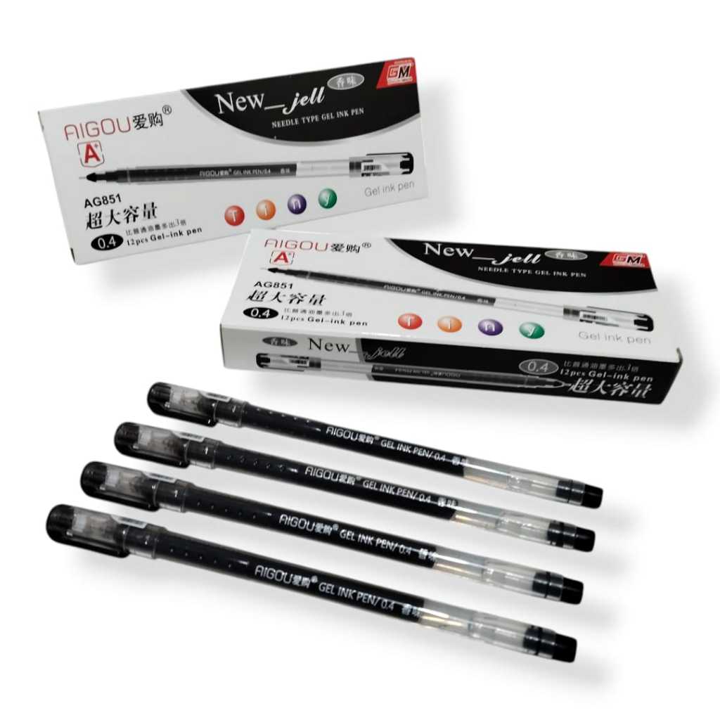 

AS888 - Pulpen Gel New Jell Pen Aigou 0.4mm 12 Pcs
