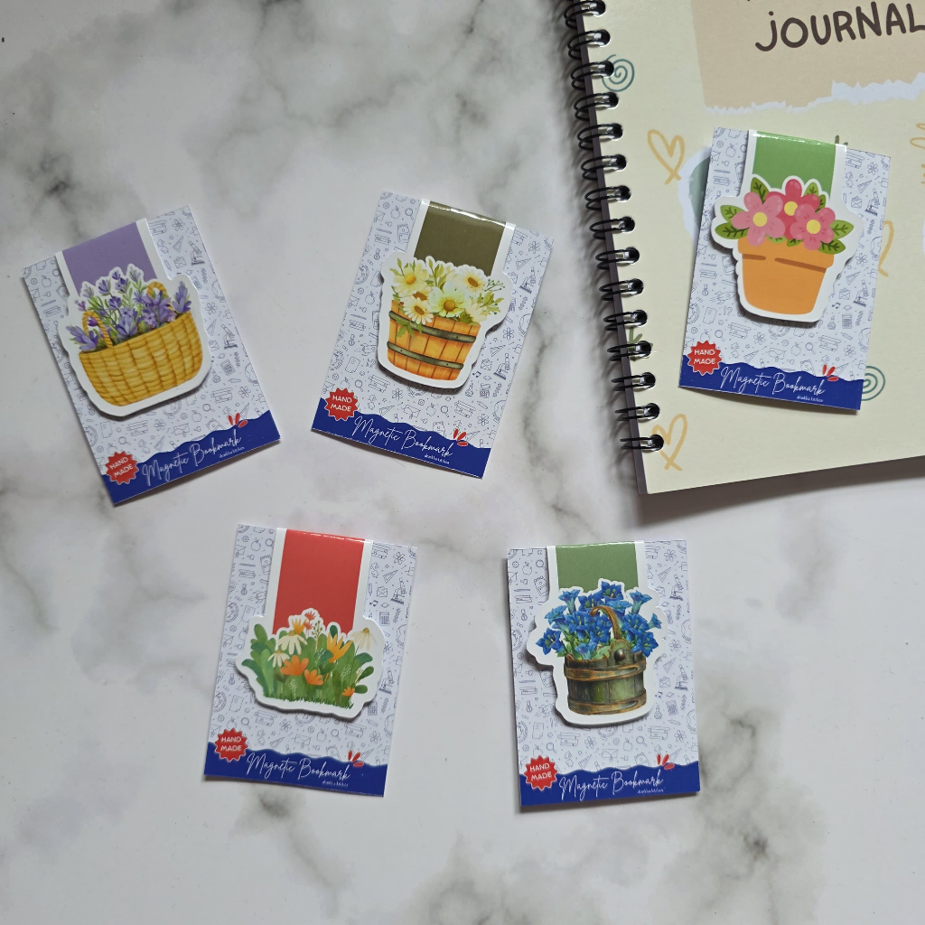 

Handmade Pembatas Buku Magnet Magnetic Bookmark Flower Series