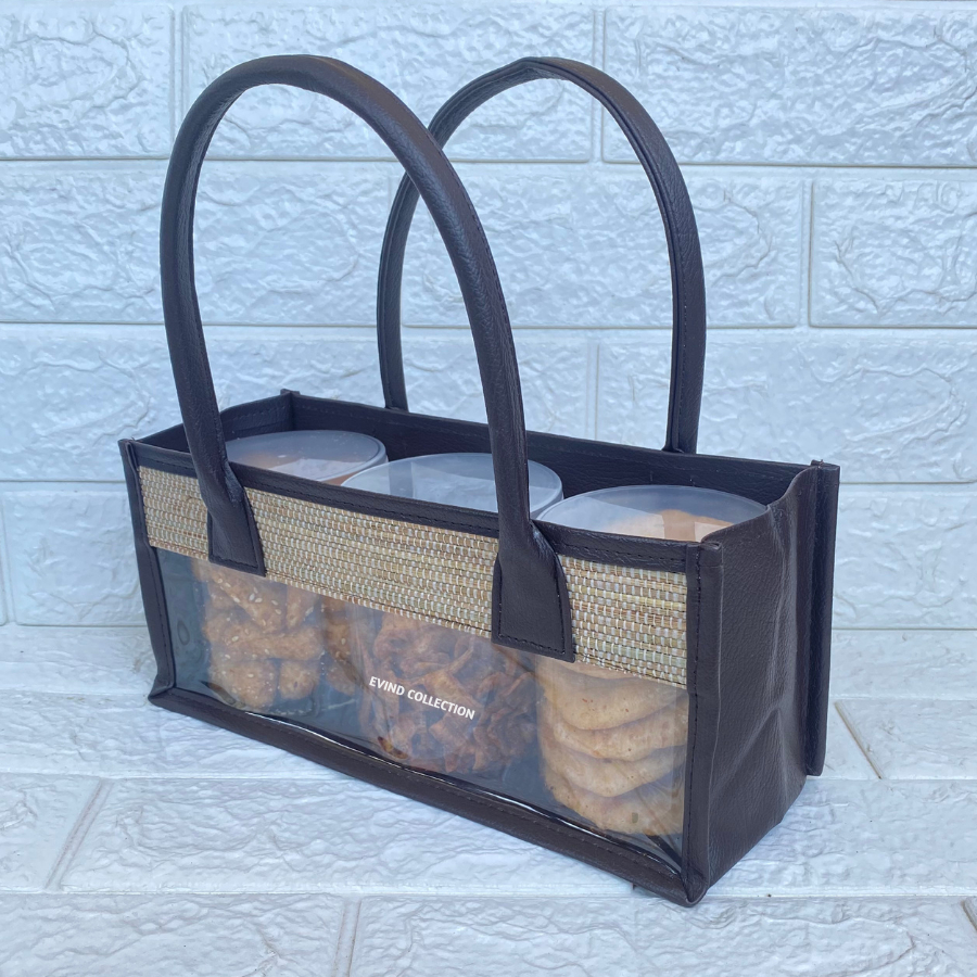 

Tas Parcel Mika Mendong (Coklat Tua) Ukuran 3 Toples Siinder Tas Mika Hampers