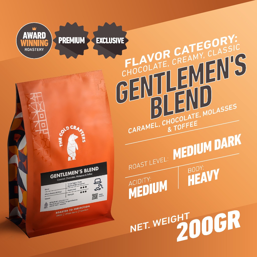 

Gentlemen's Blend Espresso Arabica Biji Kopi Roasted Beans
