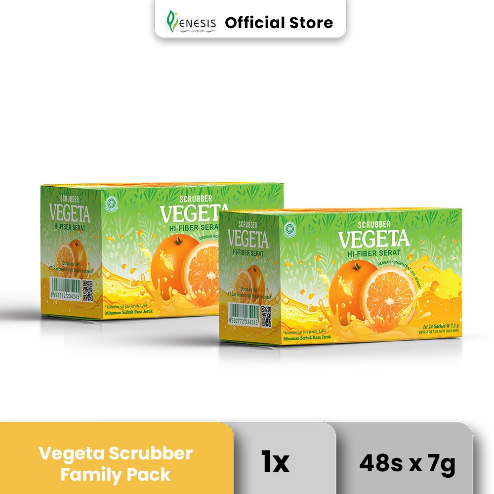 Vegeta Scrubber Dus Family Pack (48 Sachet)