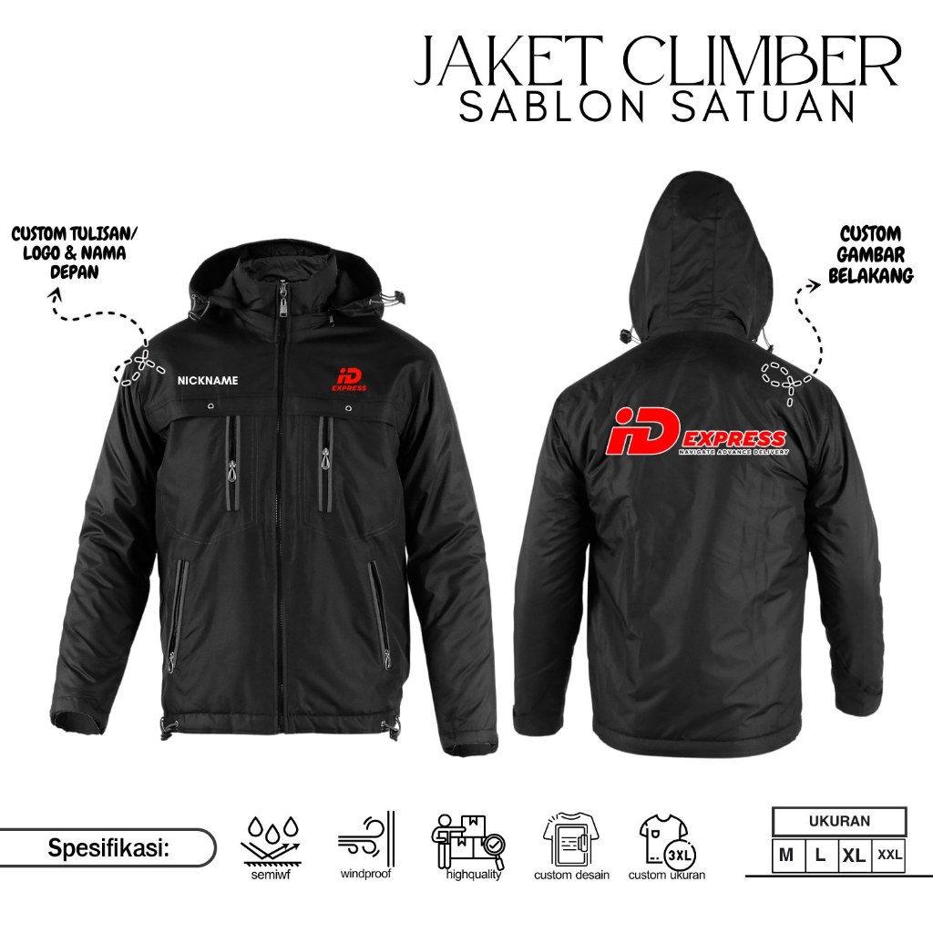 Jaket Custom Pria ID Express Jaket Custom Ekspedisi Jasa Kirim Sablon
