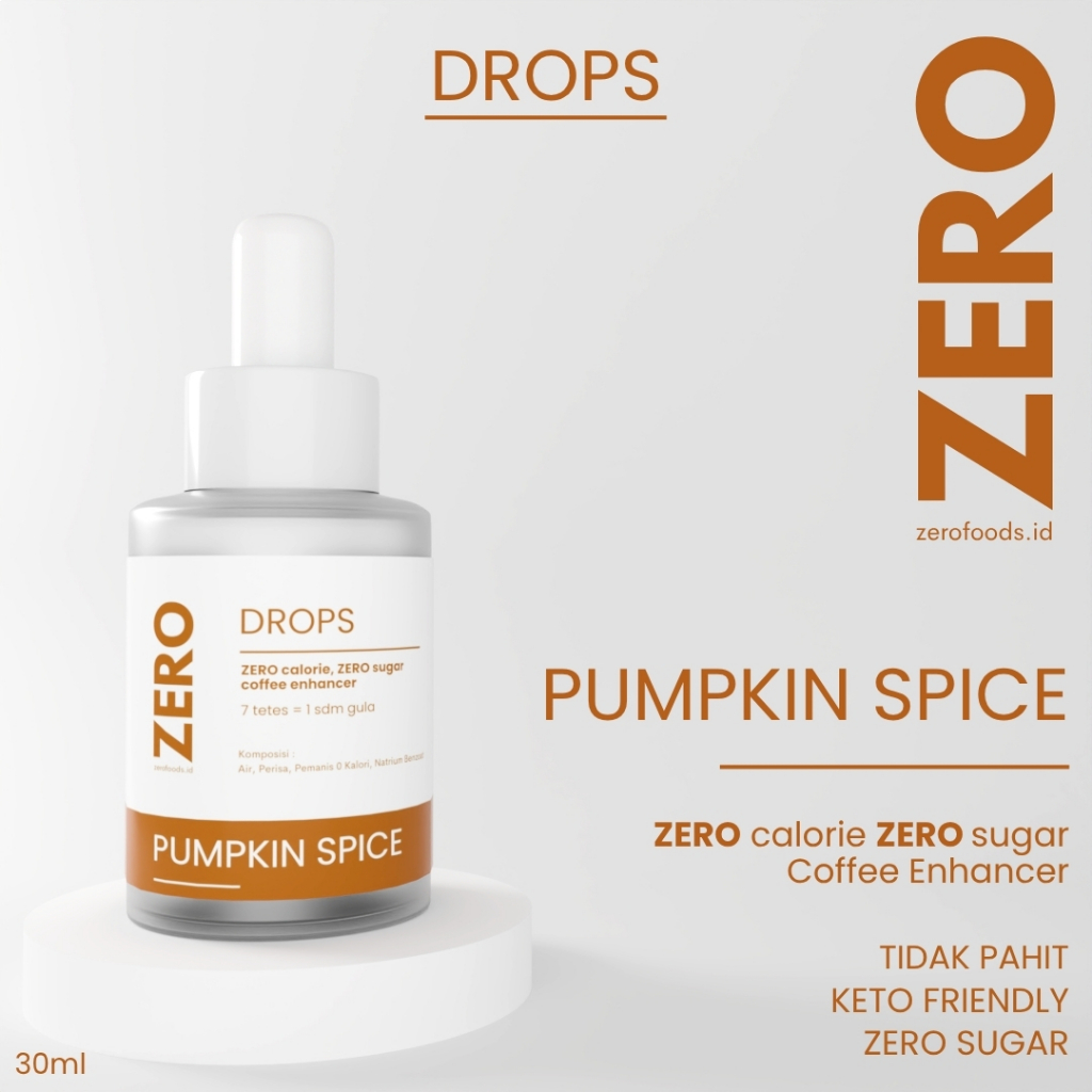 

ZERO DROPS Pumpkin Spice 30ml / Pemanis Cair Non Stevia Pemanis Pengganti Gula 0 Kalori