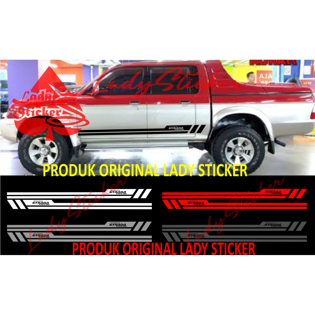 Cutting sticker mobil strada triton sticker stiker mobil mitsubishi strada triton