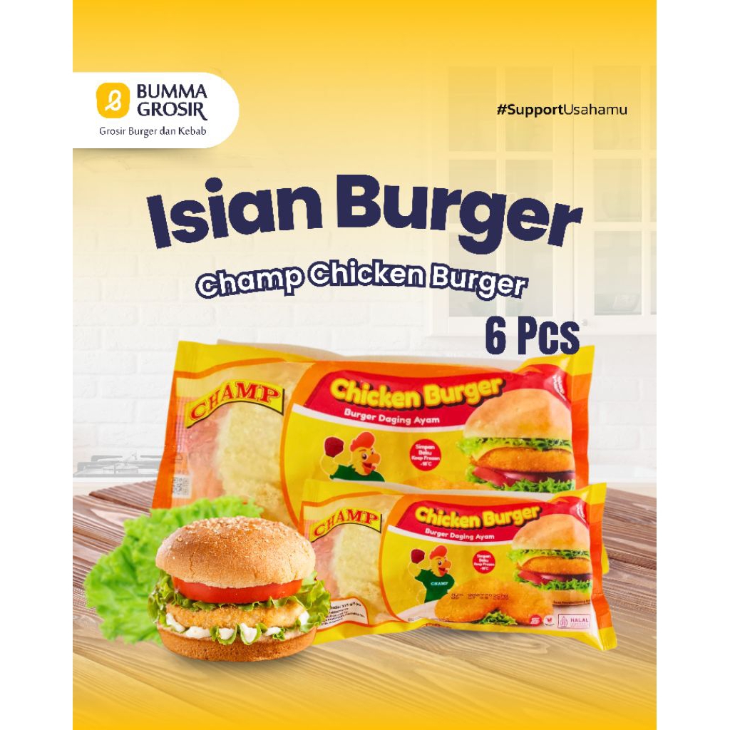 

Cham Chicken Crispy Burger - Crispy Burger - Chicken Burger - Burger Ayam - isi 6 pcs