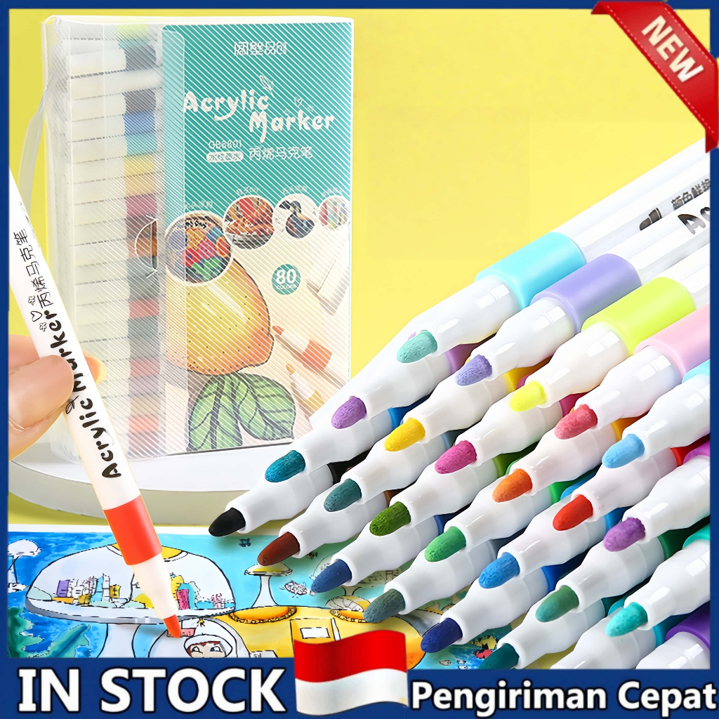 

Pen Akrilik Marker Warna Cepat Kering Tahan Air / Spidol Acrylic Painter / Menggambar Kreativitas Seni Edukasi Anak
