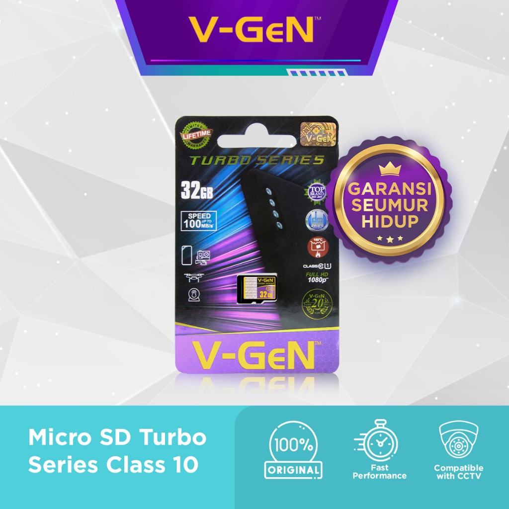 VGEN Micro SD Turbo Series Class 10 100MB/s | Memory Card 256GB | 128GB | 64GB