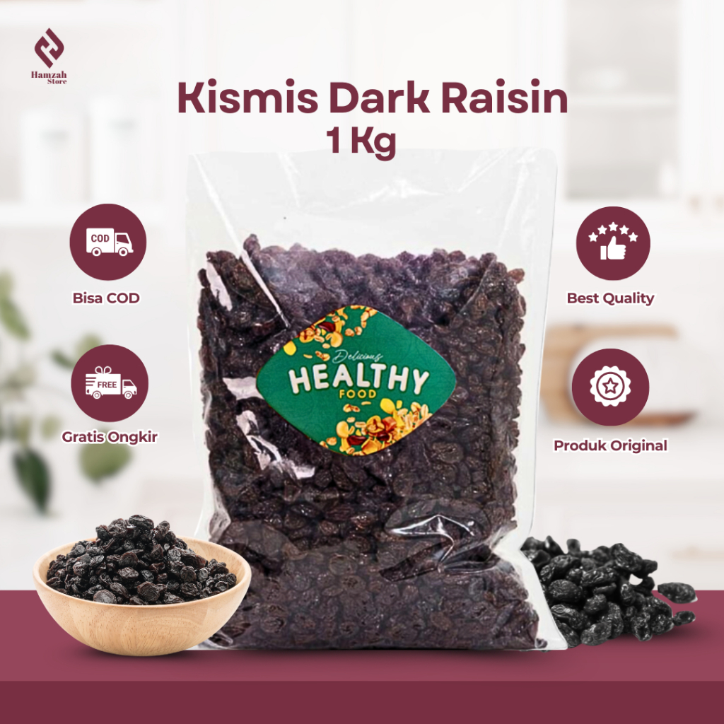 

Kismis Hitam 1 Kg Black Dark Raisin Premum Oleh Oleh Haji dan Umroh