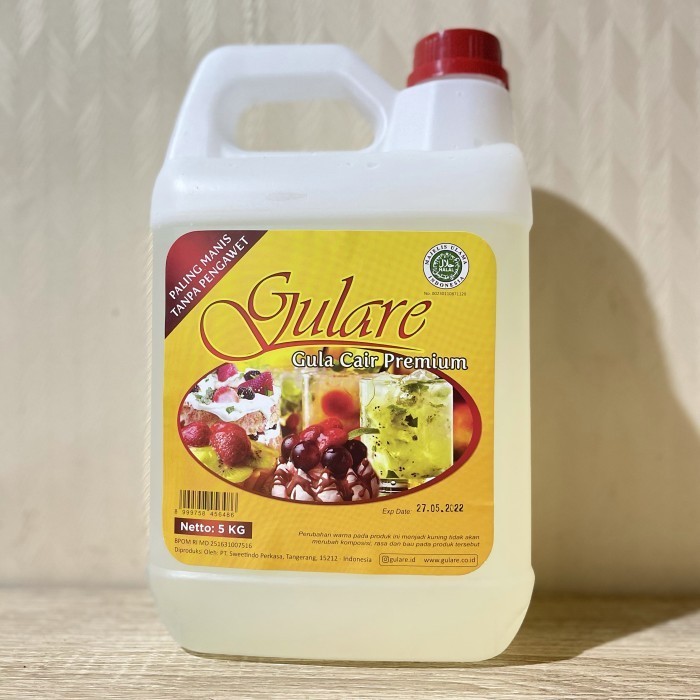 

[oddsolshop] pekanbaru/Gulare Gula Cair Premium 5KG Sirup Fruktosa Kemasan Jirigen Halal Drink Mix