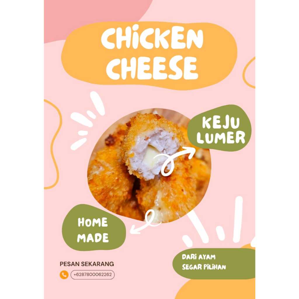 

chicken cheese ayam keju lumer frozen, home made minim gluten full daging