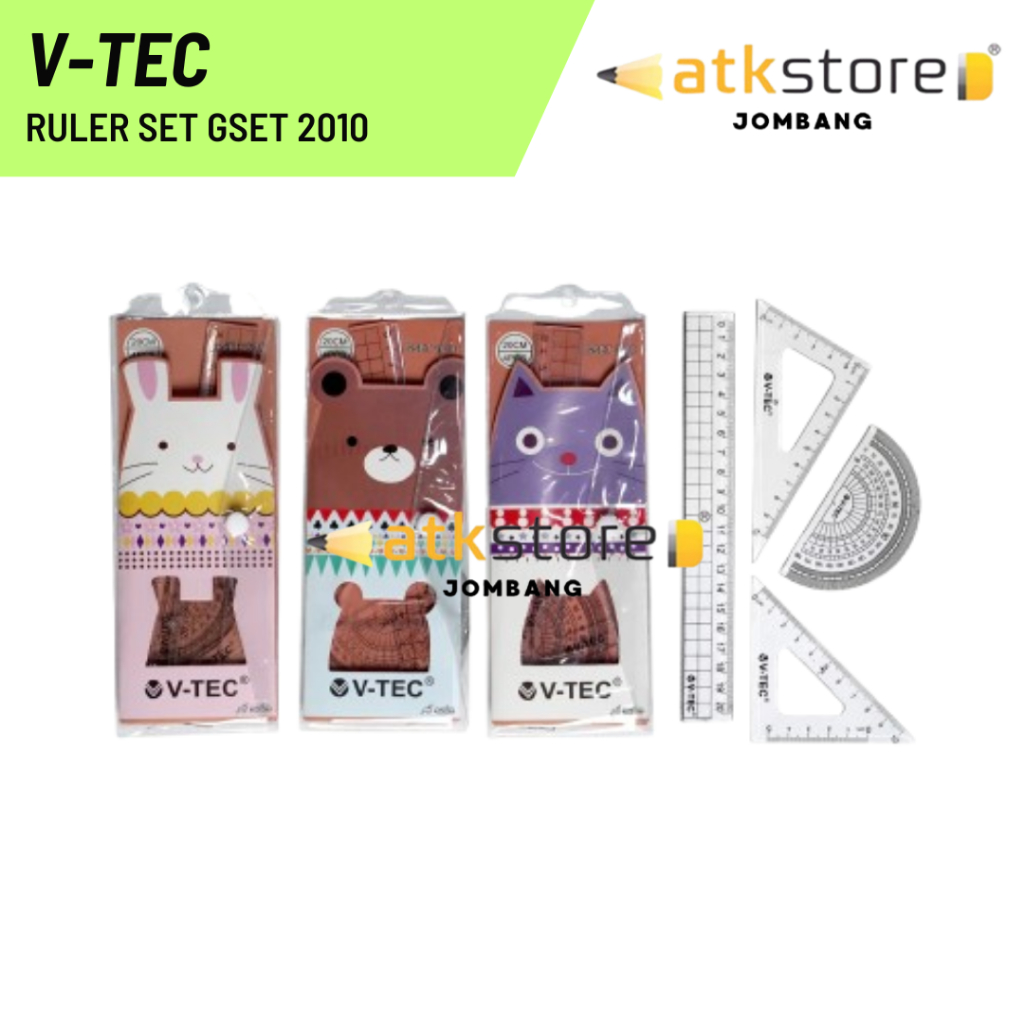 

V-TEC Ruler Set GSET 2010 / Penggaris Plastik 1 Set Isi 4 pcs Ruler