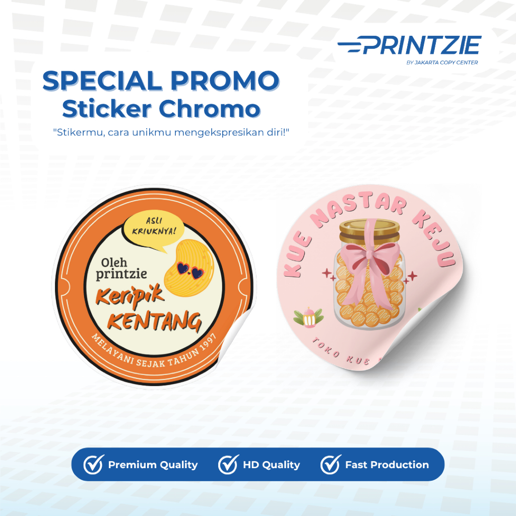 

[ PROMO ] Cetak Stiker Chromo / Label Chromo Kemasan Logo Makanan Online Shop Murah