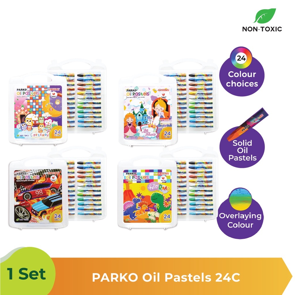 

crayon greebel parko 24 warna oil pastel Krayon Art untuk Sekolah Anak & professional