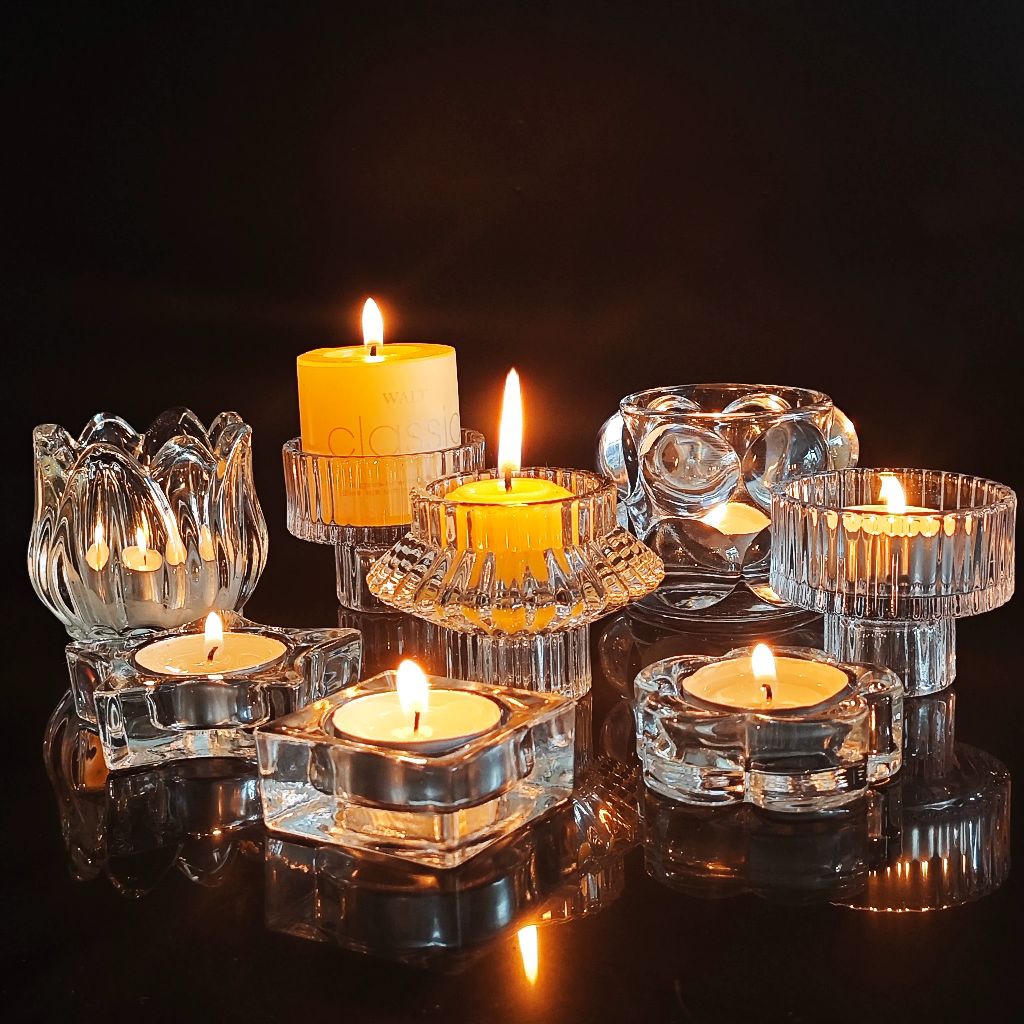 Tempat Lilin Kaca Aesthetic | Tempat Lilin Kaca Bening | Tempat Lilin Kaca Bahan Tebal | Wadah  Untu