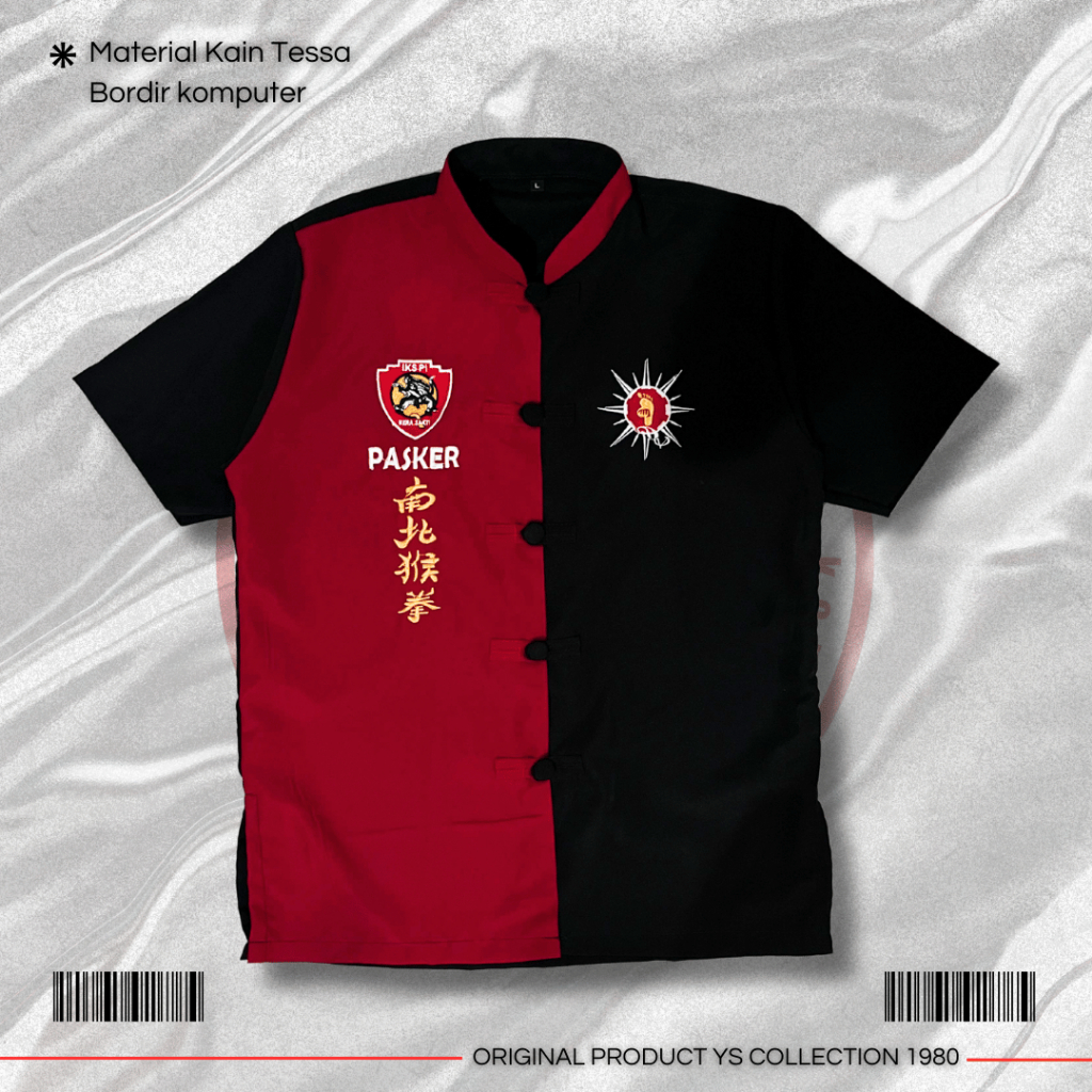 kemeja ikspi | kemeja ikspi kera sakti warna merah hitam | hem ikspi kera sakti