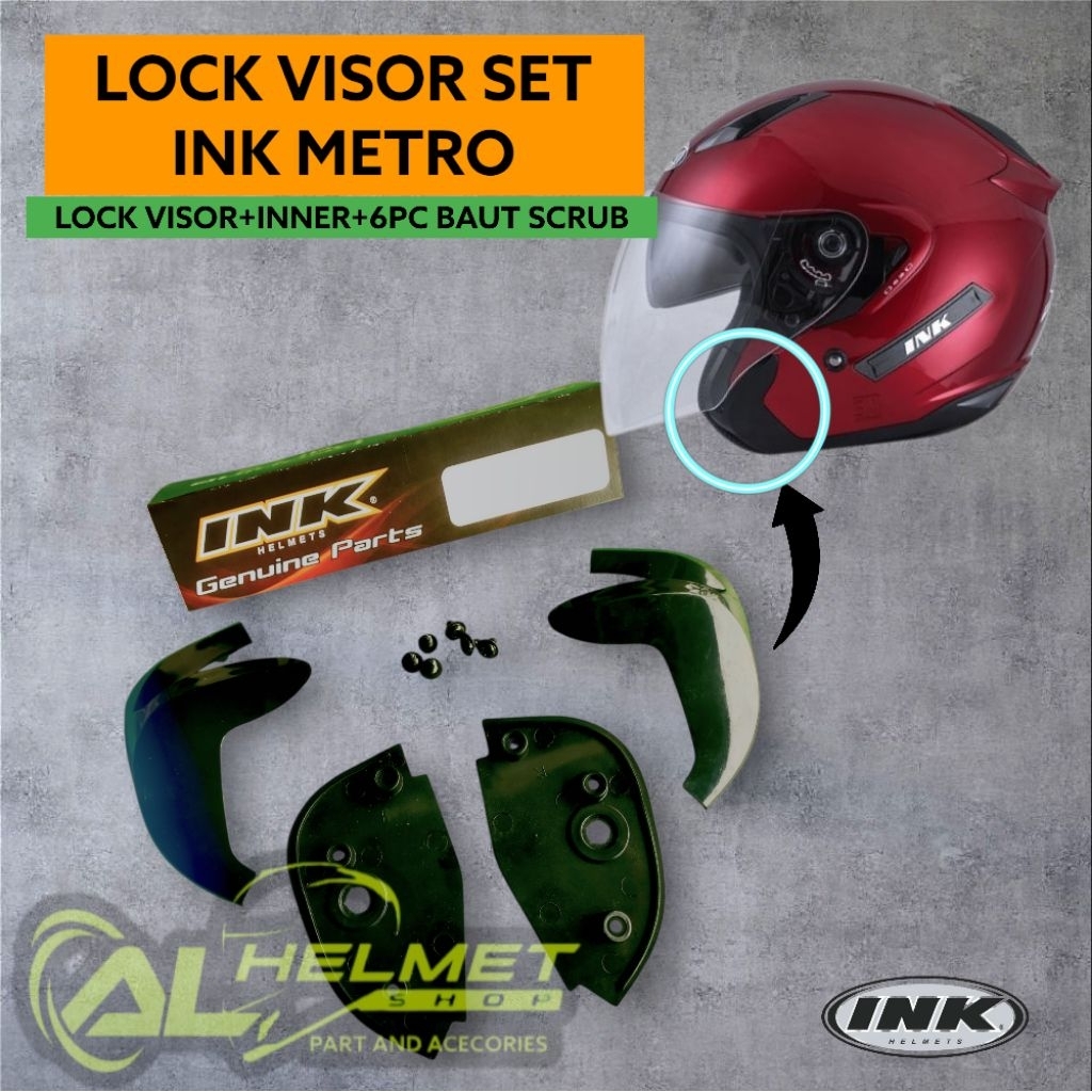 Lock visor ORI ink metro 2 fullset inner baut part stopper kaca original