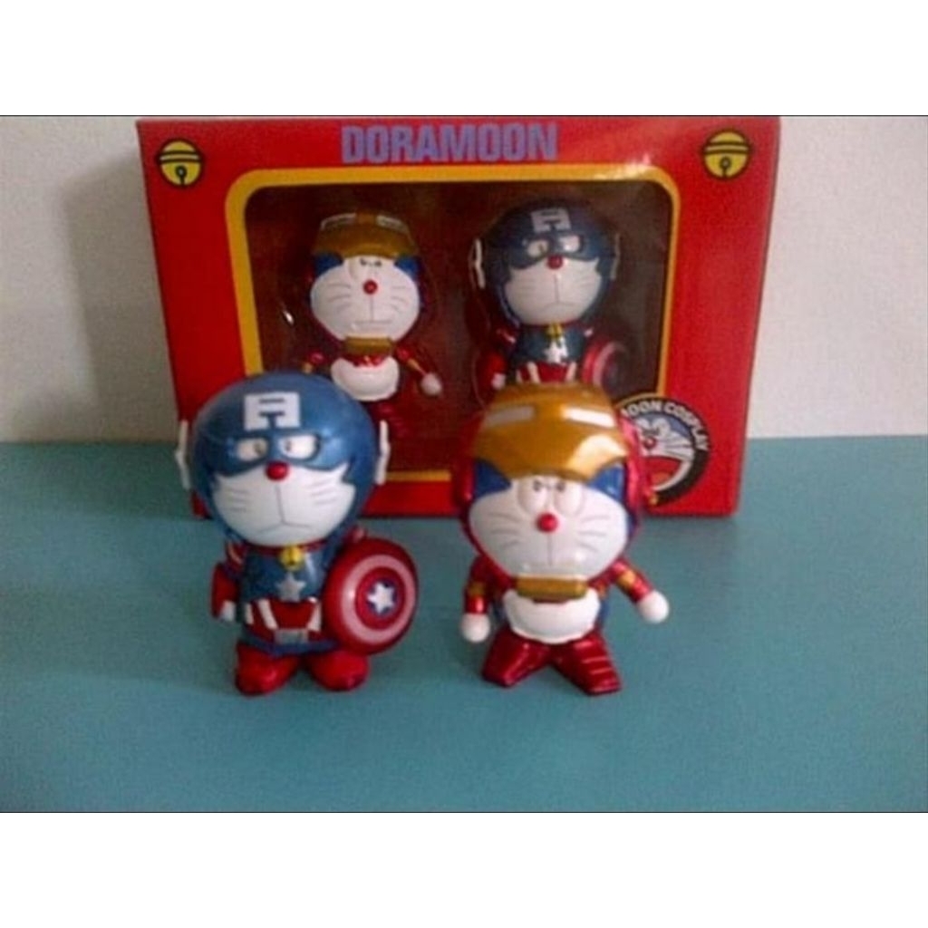 figure doraemon cosplay ironman capt amerika