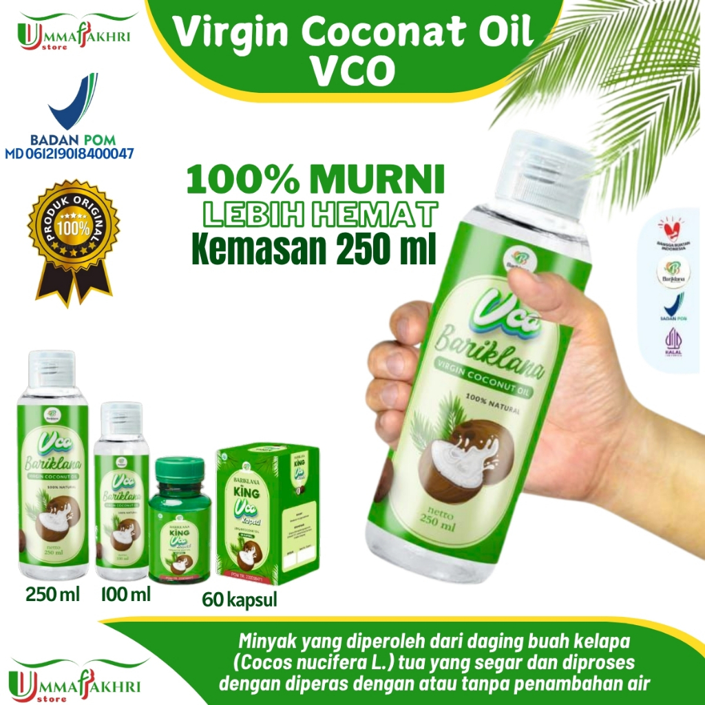 

VCO Bariklana 250ml – Virgin Coconut Oil Murni 100% | Herbal Imun, Kulit, Rambut, Bayi Dewasa