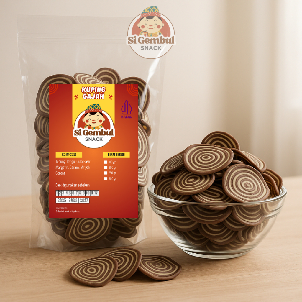 

Kuping Gajah Klasik Gurih Manis 250gr - Jajanan Tradisional Renyah