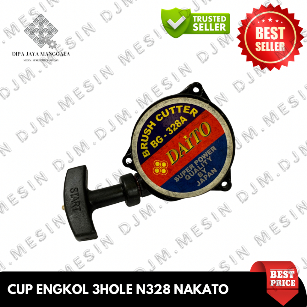 Recoil Starter Cup Engkol 3 Hole Tarikan Engkol Mesin Potong Rumput 2 Tak 328 DAITO Original