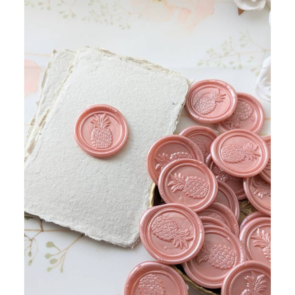 

(CLG) Pineapple - 1 Pcs Wax Seal Coin Instan Siap Pakai HS21 / Segel undangan wax seal DIY / Hampers / Souvenir / Hadiah / Hiasan / art & Craft / candle wax seal coin langsung tempel sudah include double tape