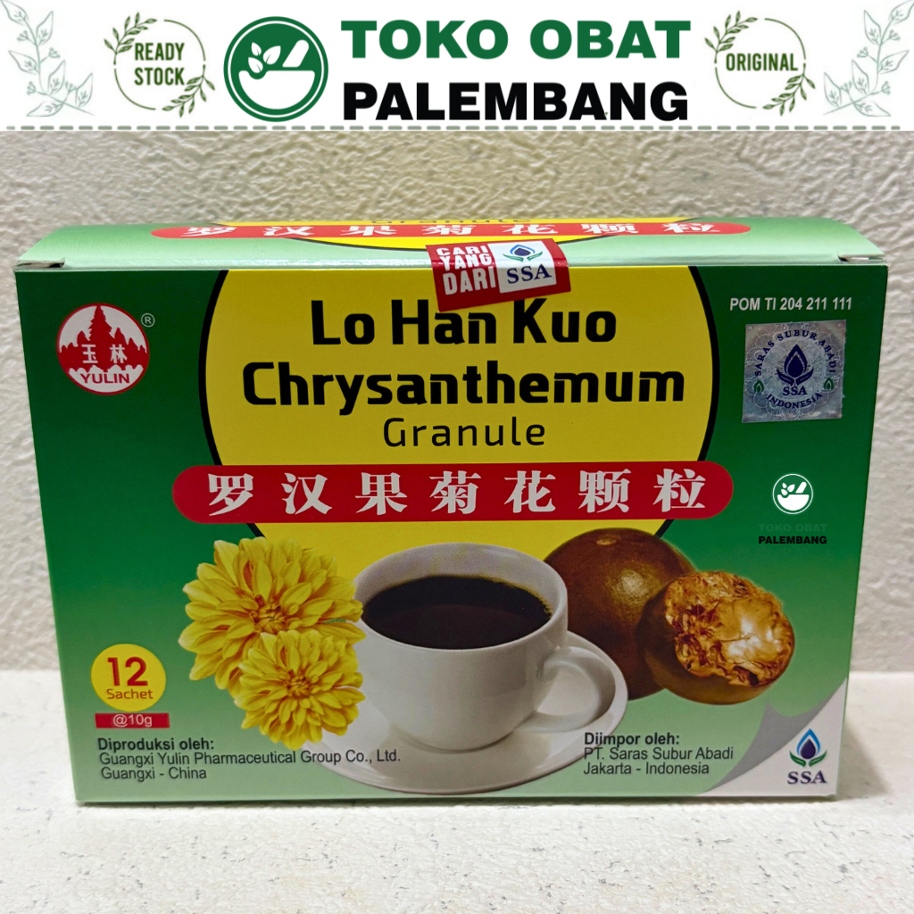 

LO HAN KUO CHRYSANTHEMUM GRANULE 12 SACHET SSA SARAS SUBUR ABADI LOHANKUO CIHUA PANAS DALAM SAKIT TENGGOROKAN LUOHANGUO CHRYSAN