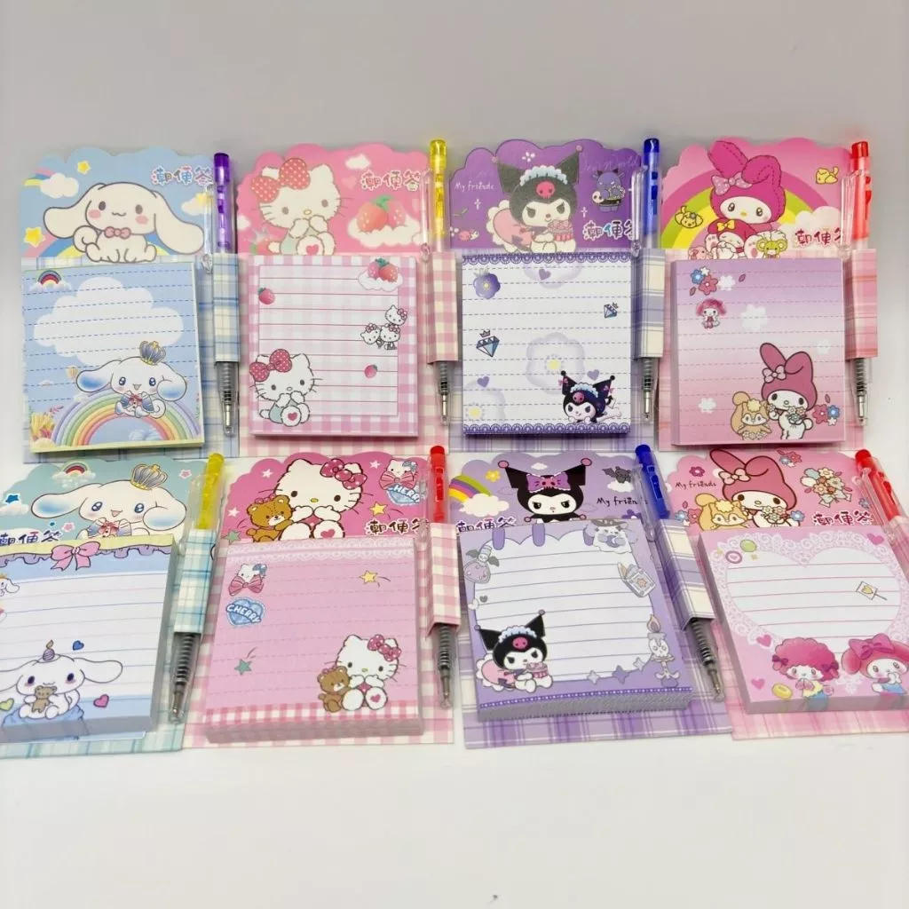 

Memo Mini + Pen Motif Kuromi Cinnamoroll Melody Hello Kitty Lucu Q101 / Buku Memo Kecil