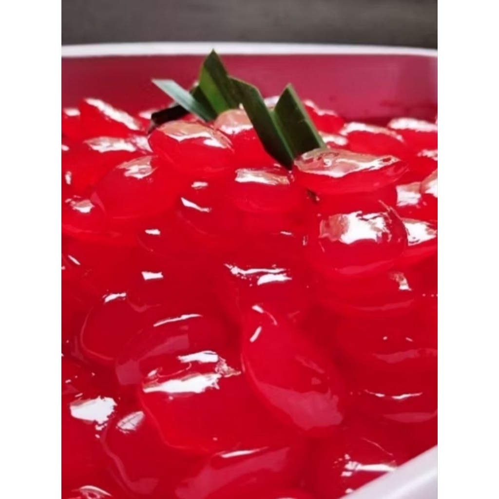 Manisan kolang kaling rasa stoberry 500gr