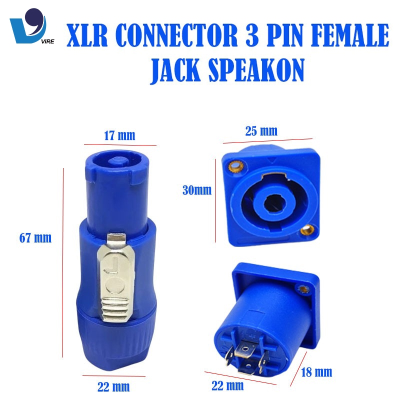 Vire jack spikon kancing SPICON DUDUK + biru socket spicon 1 set