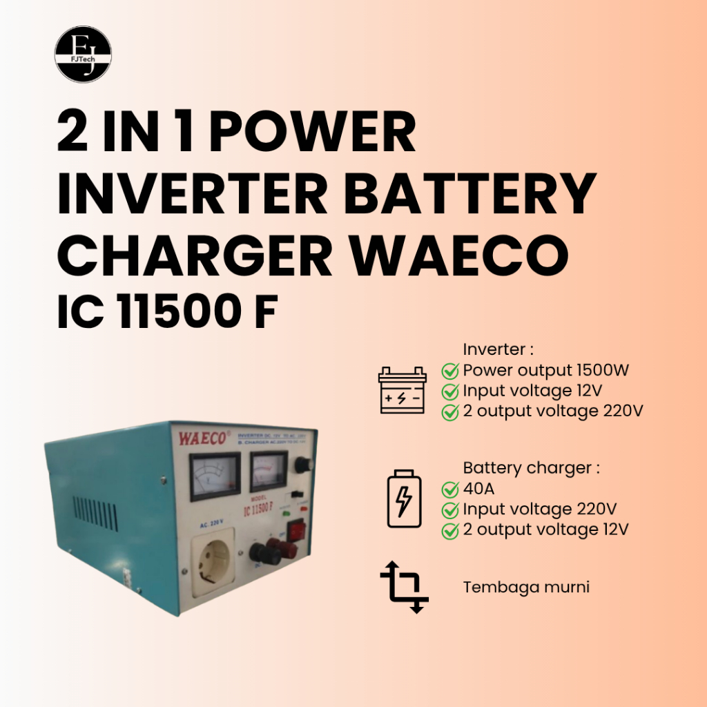 WAECO IC 11500F | 2-in-1 Inverter Battery Charger | 1500W