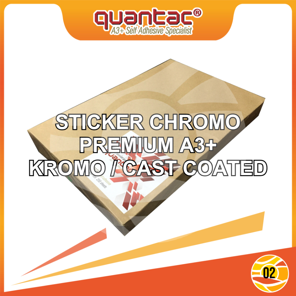 

Quantac Stiker Chromo PREMIUM A3+ Sticker Kertas Kromo Glossy Digital Print Laser Toner PACK