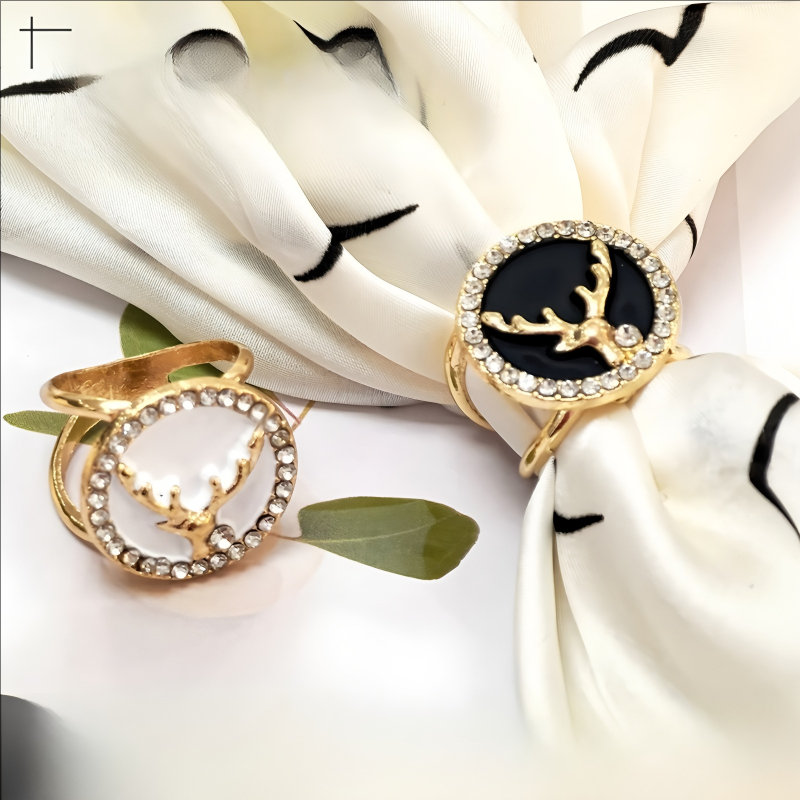 Ring Jilbab Bulat Motif Rusa GESPER Ring Hijab Bros Ring Cincin Bros Hijab Kekinian Terbaru Simple A