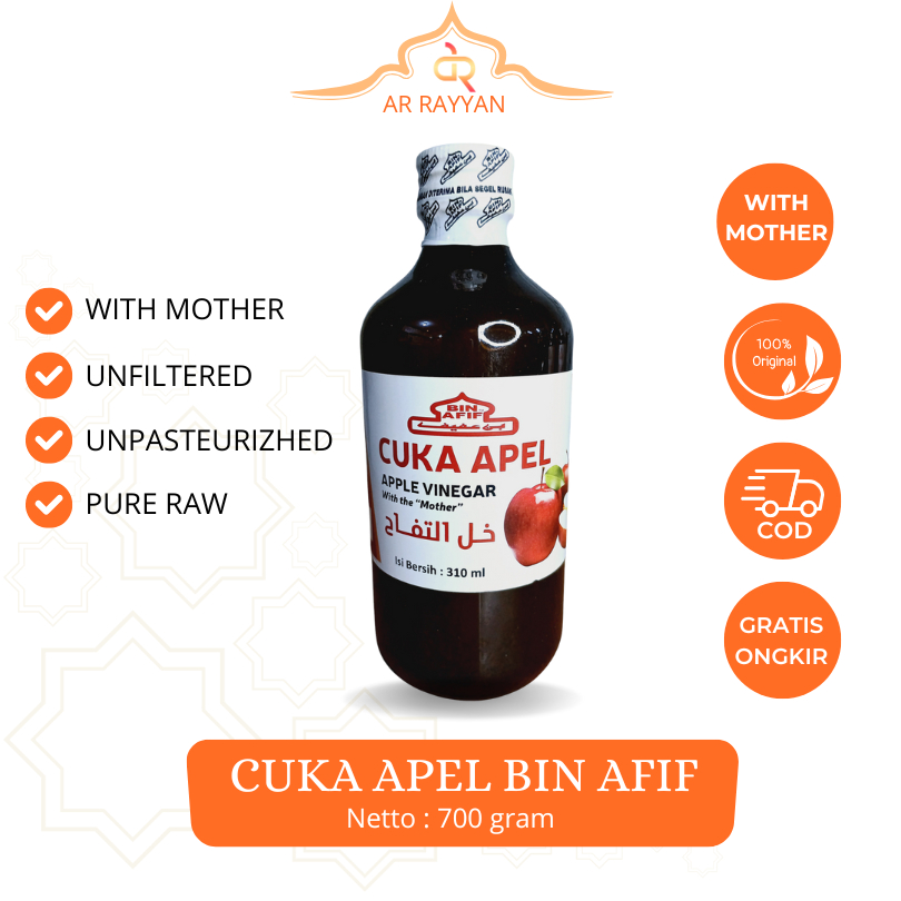 

Cuka Apel Murni Organik 310ml / Apple Cider Vinegar untuk Diet & Toner Wajah Alami