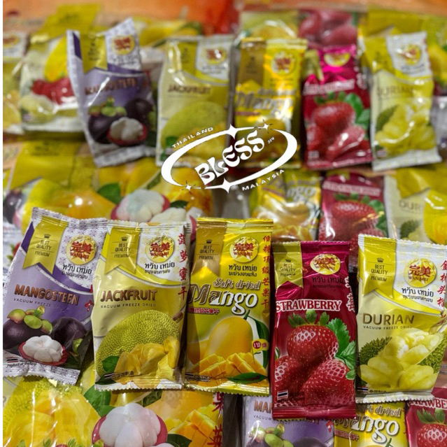 

[READY KIRIM! BARANG BARU!!] WAN MEI Dried Fruits // Mangosteen, Durian, Jackfruit, Strawberry, Mango // Ingredients 100% Grade A