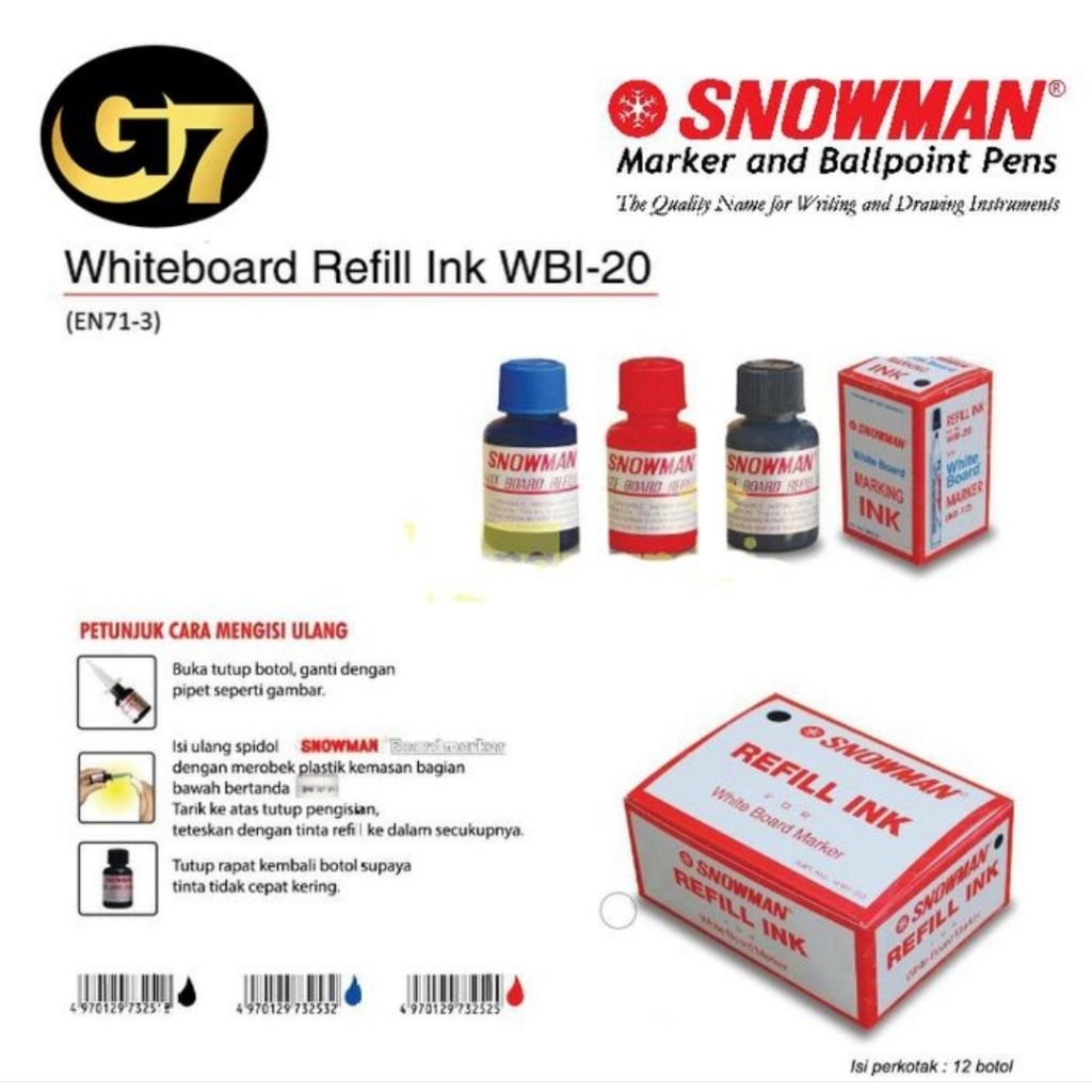 

Tinta Spidol Whiteboard Snowman WBI-20 ( 1 pcs )