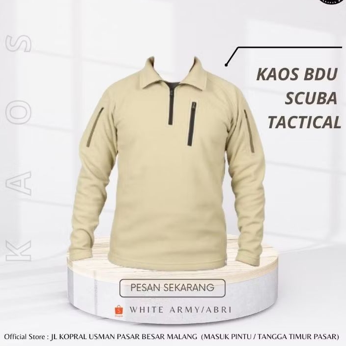 BAJU/KAOS BDU SCUBA TACTICAL/BAJU BDU FULL SCUBA POLOS LENGAN PANJANG/KAOS TEBAL TACTICAL