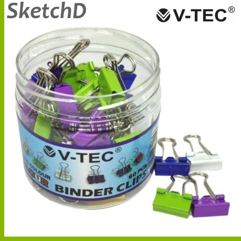 

Binder Klip Kertas warna mini 105 V-tec Colorful Binder Clip Metal