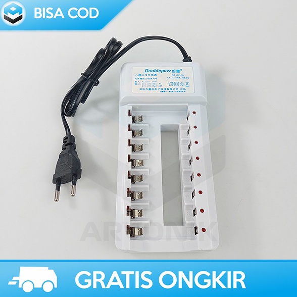 KODE N46H CASAN BATERAI 8 SLOT AAAAA 12V CHARGER DESKTOP BATU BATRE EU PLUG
