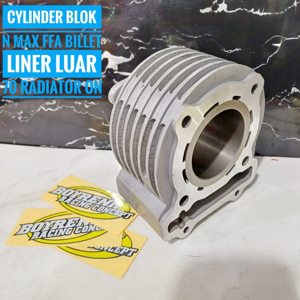 CYLINDER BLOK N MAX / NMAX / AEROX / WR 155 FFA MODEL BILLET BORING LUAR 68 70 72 75 76 77 78 80 82 
