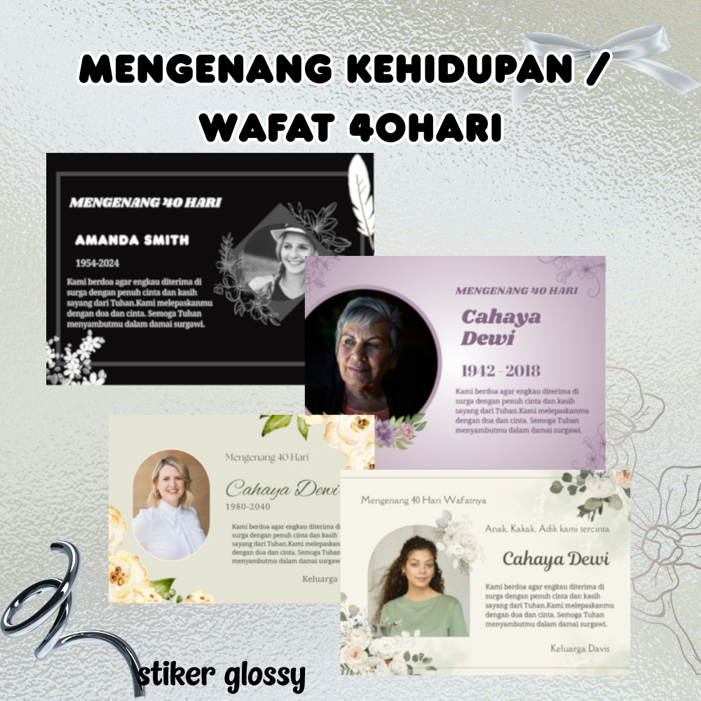 

New stiker Mengenang Wafat 40hari/mengenang kehidupan/isi 10pcs dan 20pcs/glossy